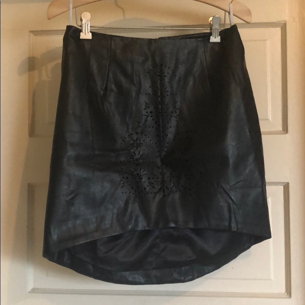 Shilla Hi Lo Vegan Leather skirt